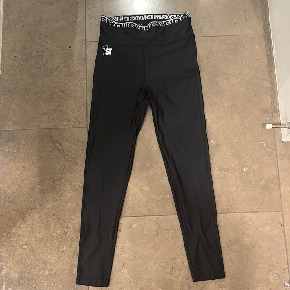 Never worn "First Base" Black Compression Leggings with Elastic Waistband